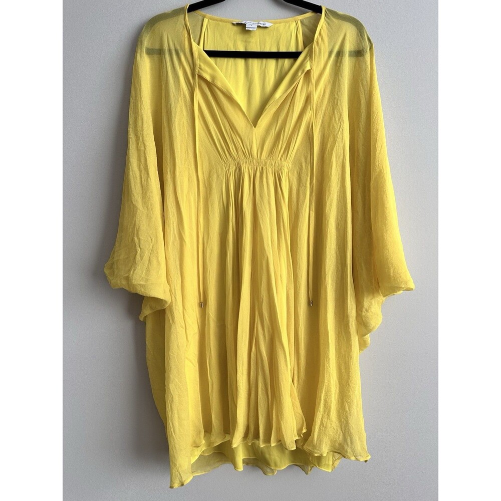 Diane Von Furstenberg New Fleurette Dress Yellow Silk 4